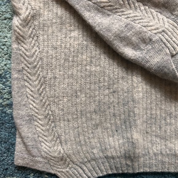Grey Cashmere Sweater with Herringbone sleeve detail, Small - Picture 2 of 6